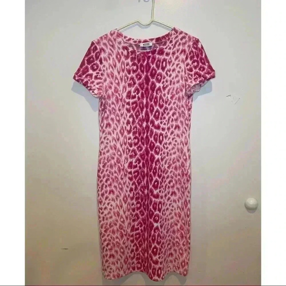 Vintage Moschino Cheap & Chic Pink Leopard Knit Wool Dress - Picture 6 of 7